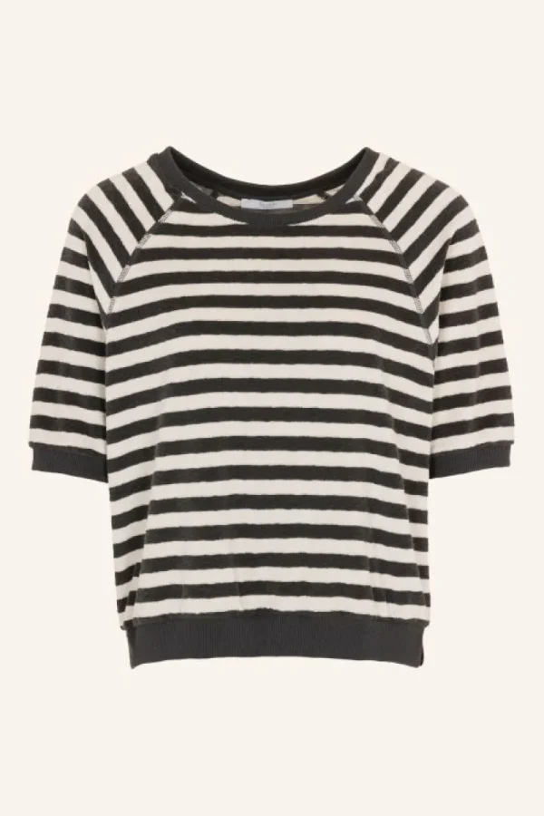 By bar Tops & Shirts<neva slub stripe top | jet black