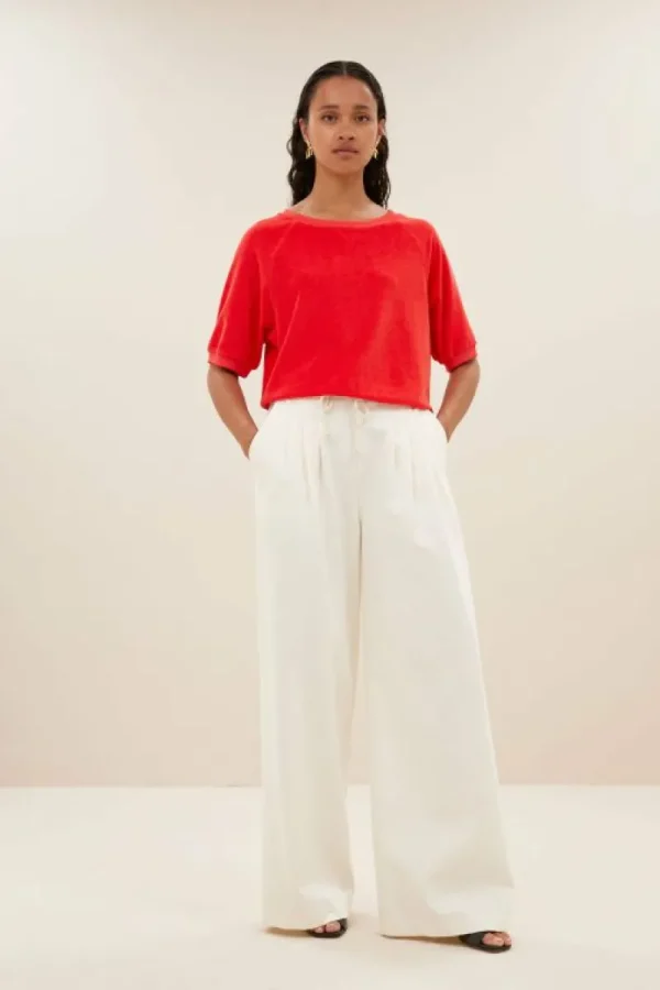 By bar Tops & Shirts<neva slub top | poppy red