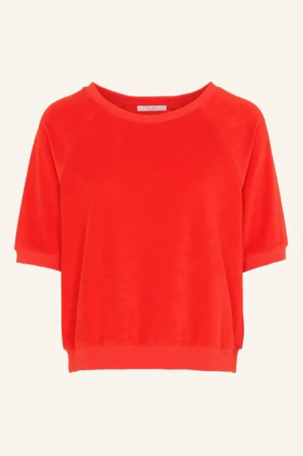 By bar Tops & Shirts<neva slub top | poppy red
