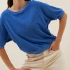 By bar Tops & Shirts<neva slub top | queens blue