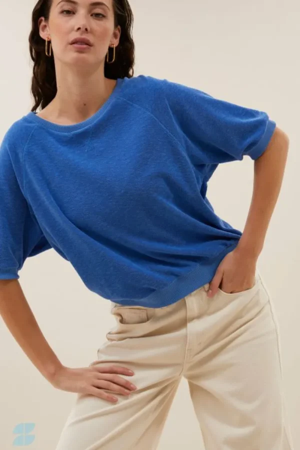 By bar Tops & Shirts<neva slub top | queens blue
