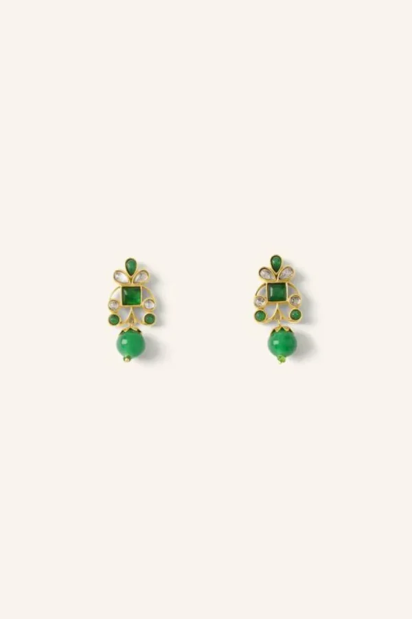 By bar Oorbellen<nila earring | green