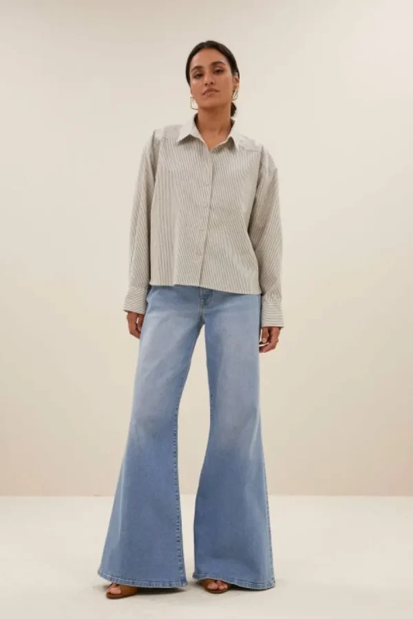 By bar Blouses<nima lurex stripe blouse | midnight
