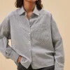 By bar Blouses<nima pin stripe blouse | black