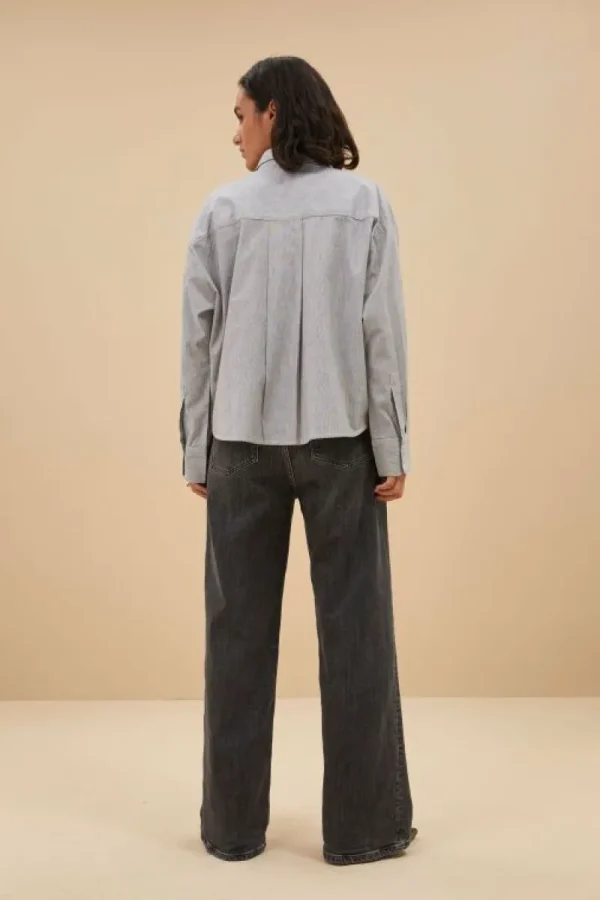 By bar Blouses<nima pin stripe blouse | black