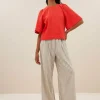 By bar Blouses<olivia twill blouse | poppy red