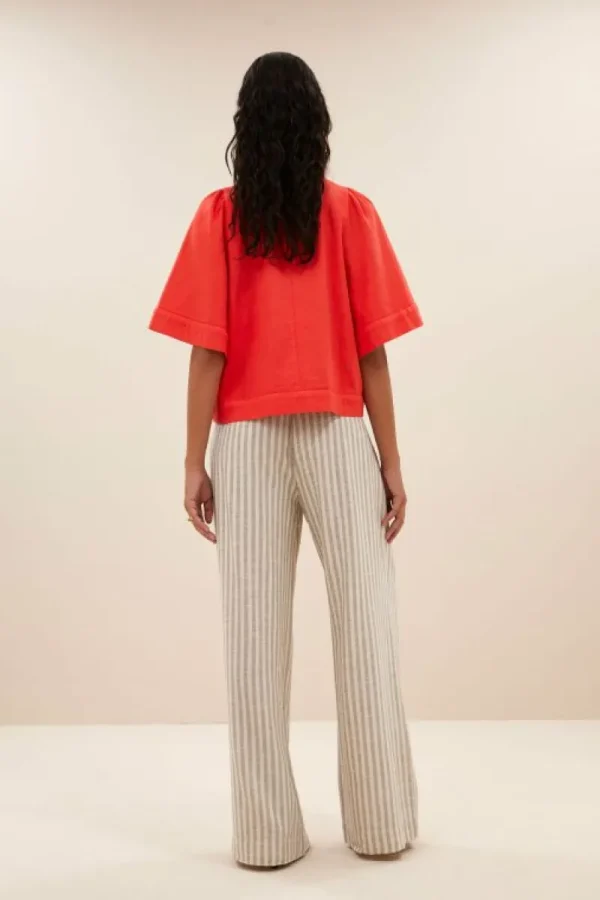 By bar Blouses<olivia twill blouse | poppy red