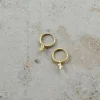 By bar Oorbellen<PD cross round earring | gold