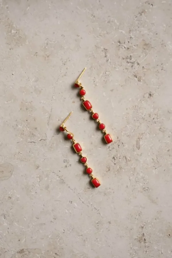 By bar Oorbellen<pd nolan earring | red