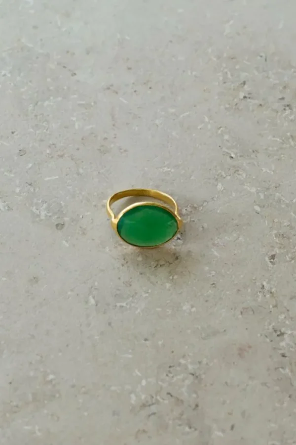 By bar Sieraden<PD OVAL RING | green