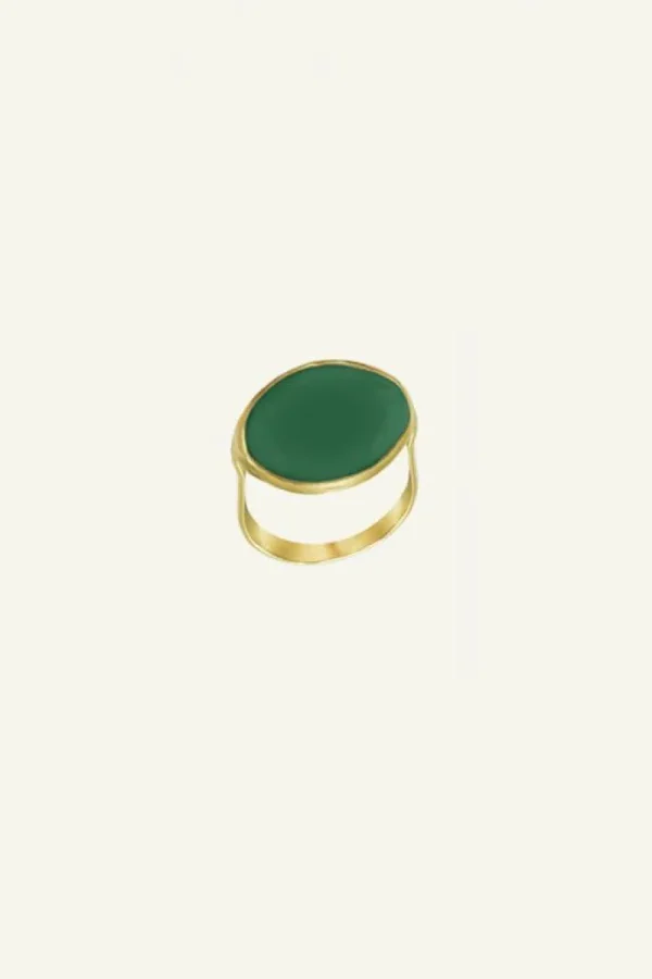 By bar Sieraden<PD OVAL RING | green