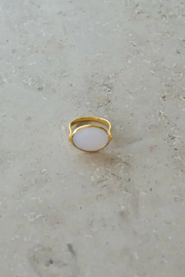 By bar Sieraden<PD OVAL RING | old pink