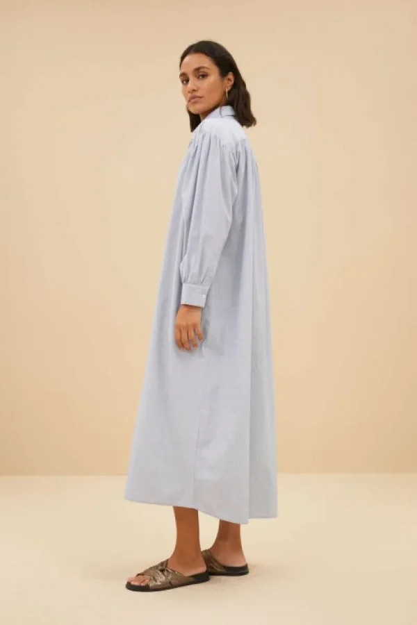 By bar Jurken<pin stripe shirt dress | indi grey