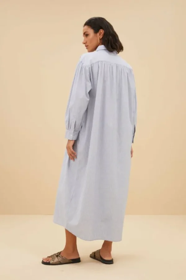 By bar Jurken<pin stripe shirt dress | indi grey