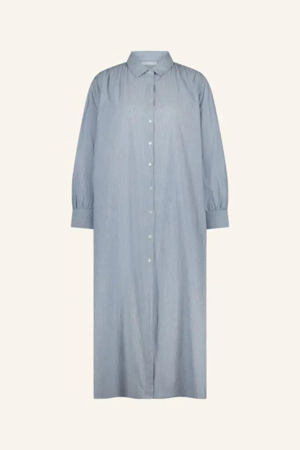 By bar Jurken<pin stripe shirt dress | indi grey