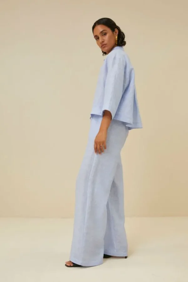 By bar Broeken<randy pinstripe pant | sky blue