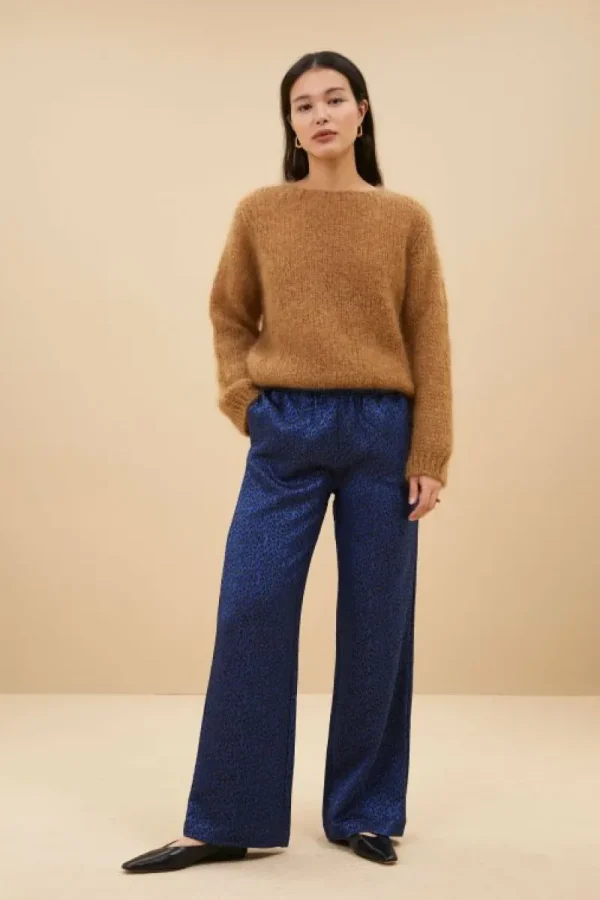 By bar Broeken<robyn blue cheetah pants | blue cheetah print