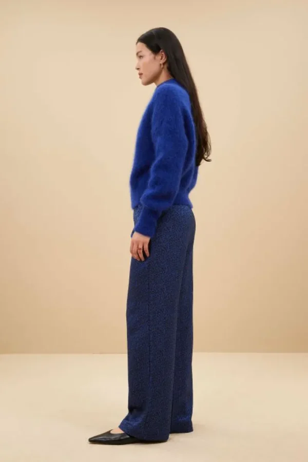 By bar Broeken<robyn blue cheetah pants | blue cheetah print