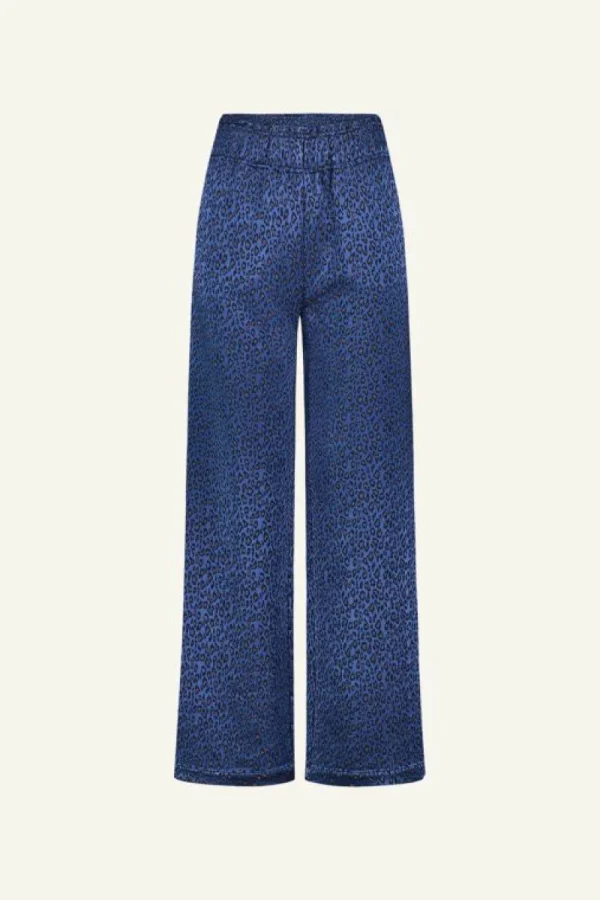By bar Broeken<robyn blue cheetah pants | blue cheetah print