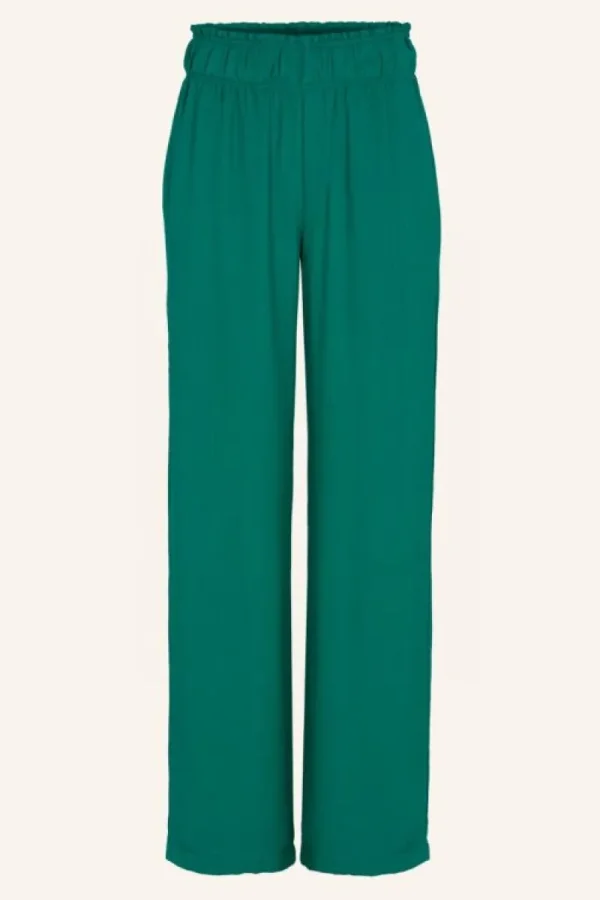 By bar Broeken<robyn satin stripe pant | evergreen