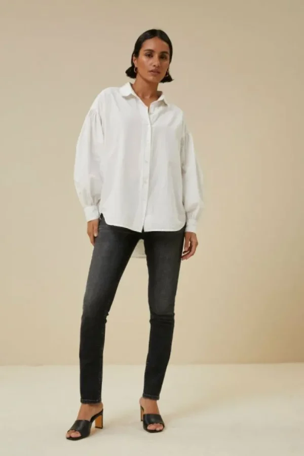 By bar Blouses<sarah poplin blouse | white