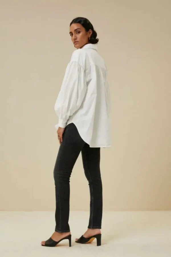 By bar Blouses<sarah poplin blouse | white