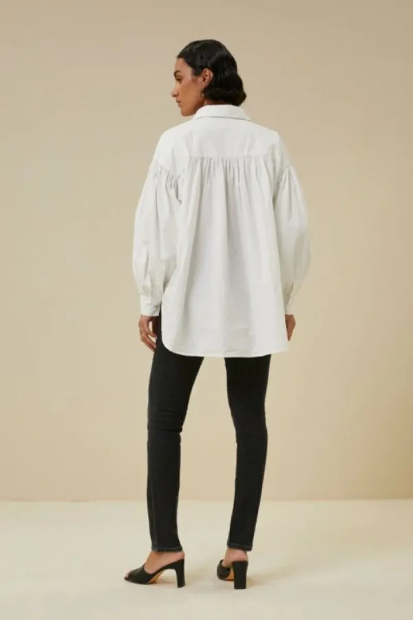 By bar Blouses<sarah poplin blouse | white