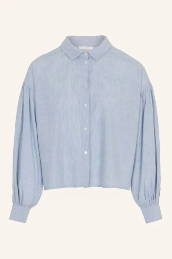 By bar Blouses<sarah short pin stripe blouse | indi grey