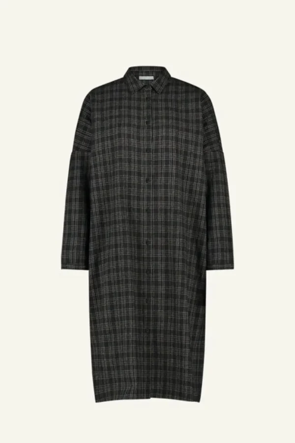 By bar Jurken<small check dress | caramel