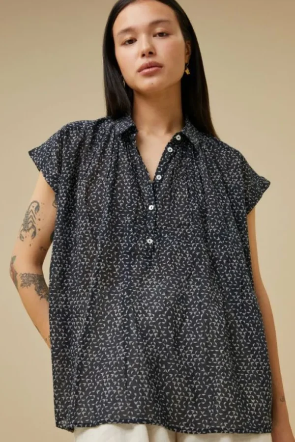 By bar Blouses<stevie paper blouse | paper print