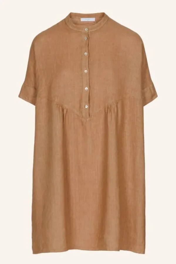By bar Jurken<tais linen dress | caramello