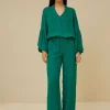 By bar Blouses<vienna satin stripe blouse | evergreen