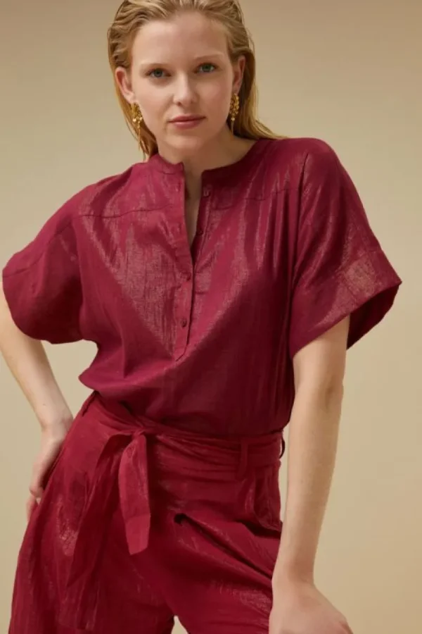 By bar Broeken<wanda metallic pant | grenache