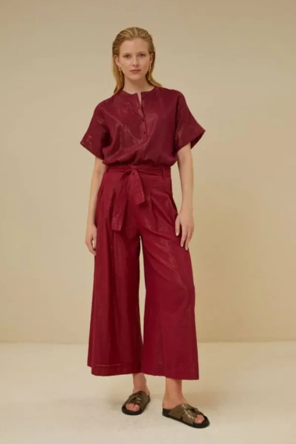 By bar Broeken<wanda metallic pant | grenache
