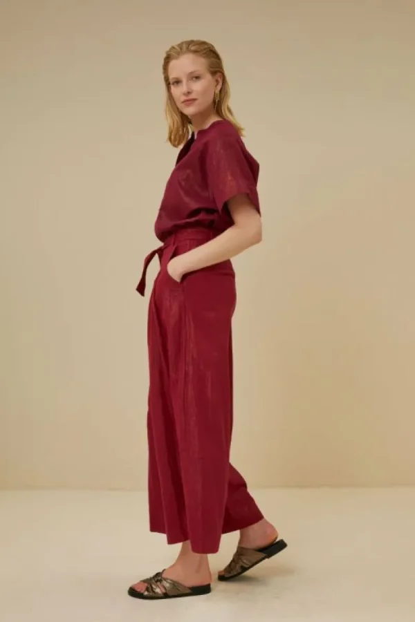 By bar Broeken<wanda metallic pant | grenache