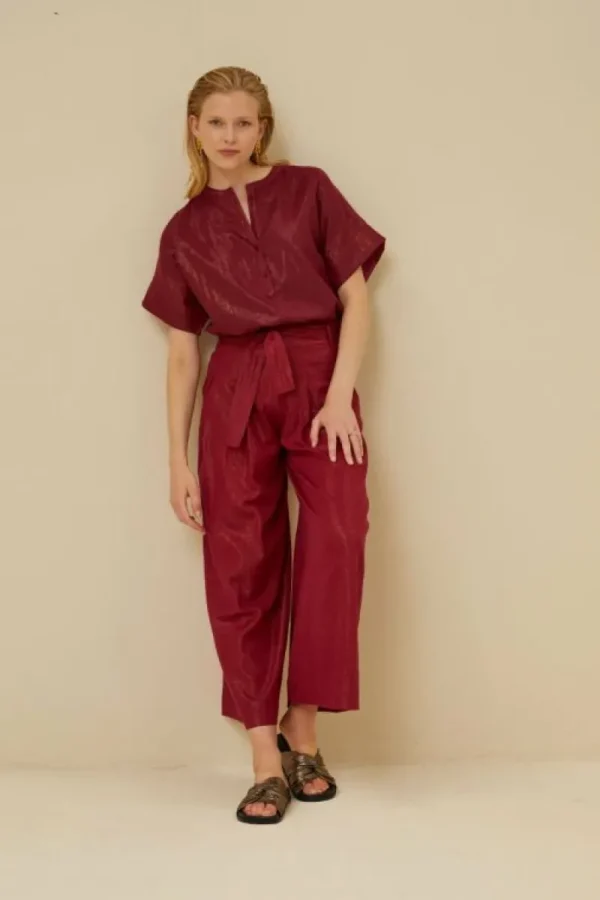 By bar Broeken<wanda metallic pant | grenache