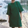 By bar Jurken<zasu leo dress | green panter print